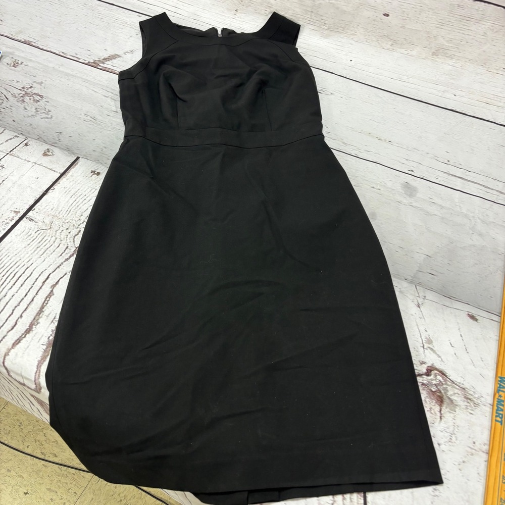 Ann Taylor Womens Black Sleeveless Sheath Dress Size 2 Professional Career Mid